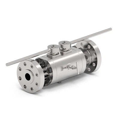 Dvojčinný guľový ventil s dvojitým blokovaním a vypúšťaním